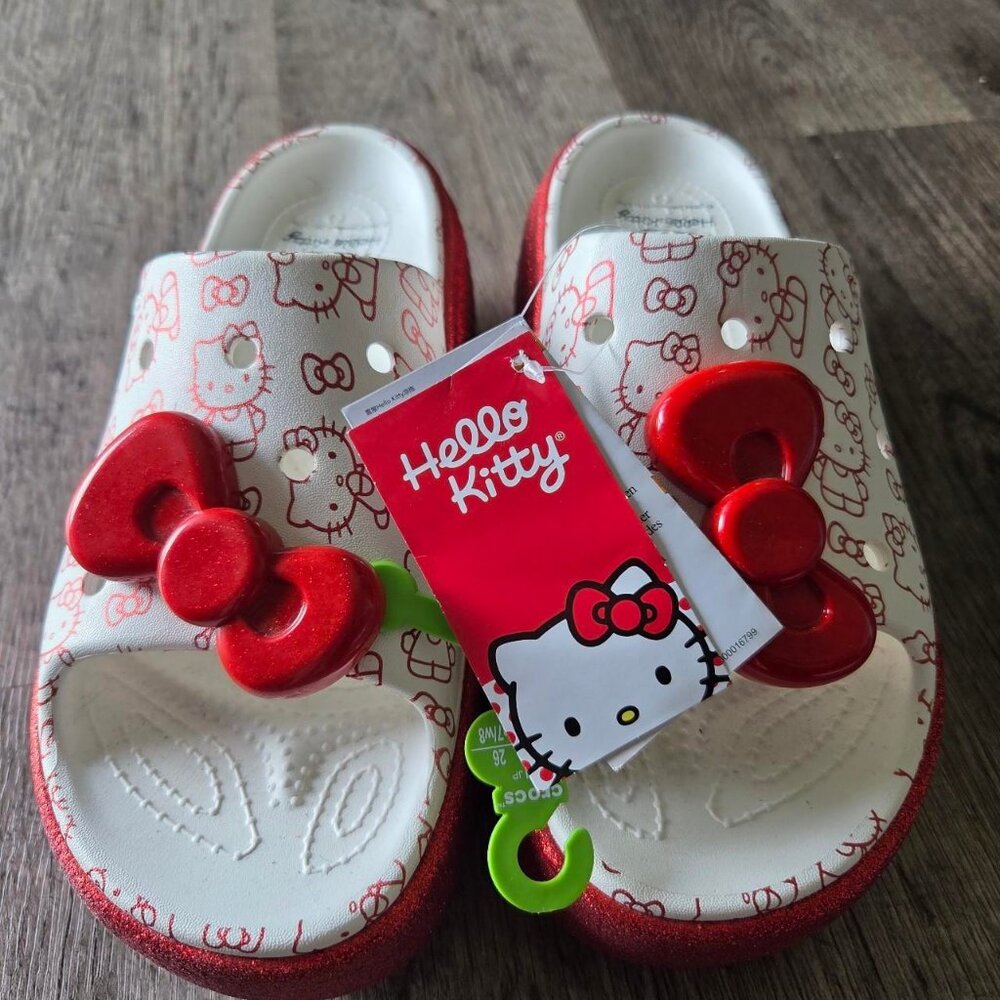 CROCS x Hello Kitty Stomp Slides — NWT